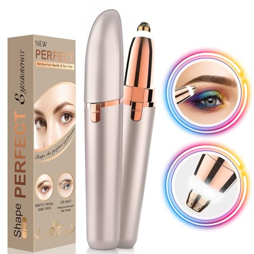 rasoio elettrico per sopracciglia donna rasoio viso: Vinmall taglia sopracciglia donna elettrico indolore Ricaricabile USB luce LED tagliare capelli con precisione