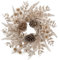 40cm Couronne de Noël Couronne de porte, Couronnes décoratives champagne-or pour porte d'entrée, Couronnes artificielles avec pommes de pin, fougères, baies, Couronnes de table d'hiver pour décoration