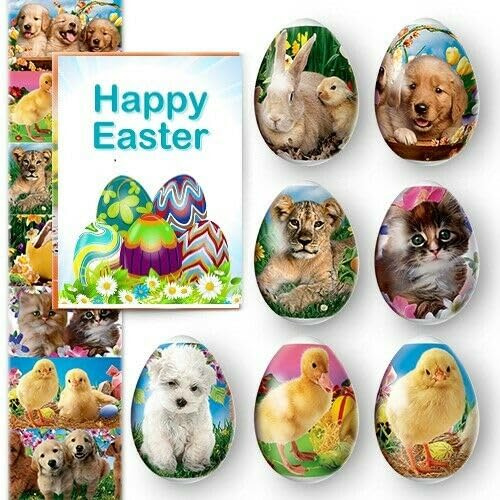 Lot of 2 x7 Easter Egg Decoration Thermo Heat Shrink Sleeve Wraps Pysanka for 14 Easter Eggs