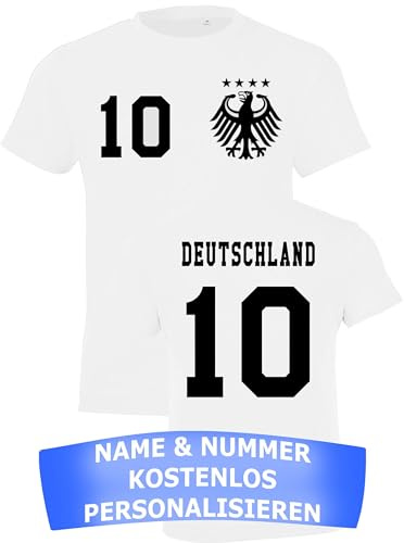 Kinder Jungen Deutschland Trikot WM 2026 Tshirt mit eigenem Namen + Nummer