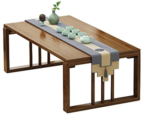 Klappbarer Couchtisch, tragbarer niedriger Picknicktisch, hölzerner Klapptisch für Tee/Snacks, Frühstücks-Serviertisch auf dem Bett, zusammenklappbare kleine Couchtische, Campingtisch, Bodentisch