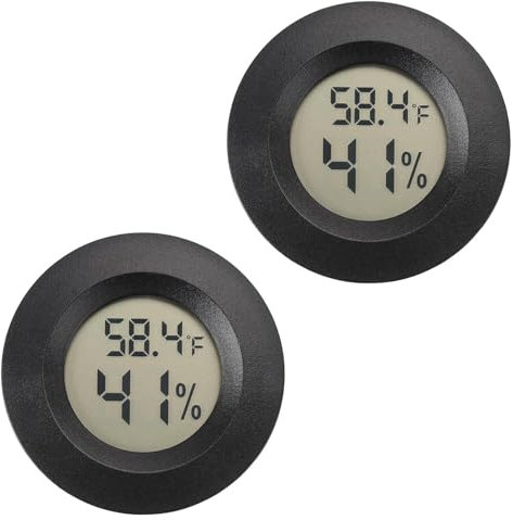 Mini Hygrometer Thermometer Digital Humidity Meter Indoor and Outdoor Humidity Monitor Reptile Thermometer for Humidors Greenhouse Garden Cellar Fahrenheit(℉)/ Celsius(℃)