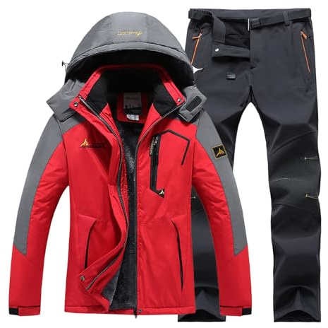 Sunnyuk Tuta Snowboard Uomo Tuta Montagna Intera Salopette Termico Invernale Completo da Snowboard Impermeabili da Neve Elegante da Sci Curvy