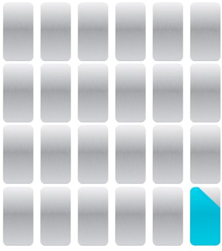 24pcs Adhesive Metal Plates for Magnetic Mounts, 2.36x1.18in Rectangular Iron Strips with Adhesive Backing for Magnets on Non-Steel Vents