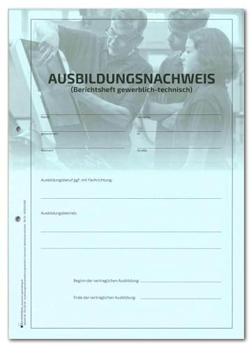Komplett-Set für 1 Jahr, gewerblich-technische Berufsausbildung (Nachweisblock, Schnellhefter blau, Deckblatt blau)