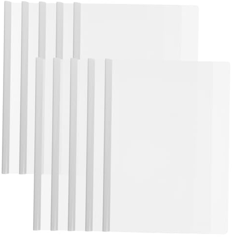 DIYEAH Couvre-Rapports Transparent A4 avec Barre Coulissante Lot de 10 Pratique pour Dossiers et Solide pour Bureau et École