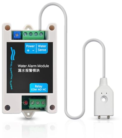 Nxyupv Módulo de Sensor de Inmersión en Agua con Alarma de Válvula de Automático por Fuga de Agua, Módulo de Alarma de Desbordamiento Doméstico con Cable