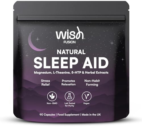 Magnesium for Relaxation & Sleep Support with L-Theanine & Herbal Extracts for Stress Relief, Restful Sleep Aid & Better Morning Energy, Non-Habit Forming, 90 Vegan Capsules