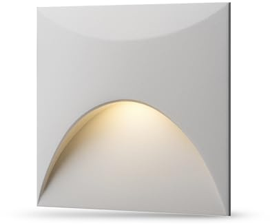lambado® LED Treppenbeleuchtung für Innen & Aussen | IP65 Wasserschutz | 230V Unterputz Treppenlicht 3W Warmweiss | Wandeinbauleuchte für Treppen | Treppenstufenbeleuchtung