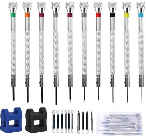 Lotnery 10Pcs Watchmaker's Screwdriver Set, 0.6-1.6 mm, Precision Jewellers Tools for Watch Screwdriver, Eyeglasses, Electronics Repair