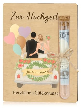 ORIZMA Hochzeitsgeschenke für Brautpaar Geldgeschenk Hochzeit - Hochzeitskarten Hochzeitsgeschenk Geld Hochzeitstag Hochzeitskarte Holz Hochzeitskarten Glückwunschkarten