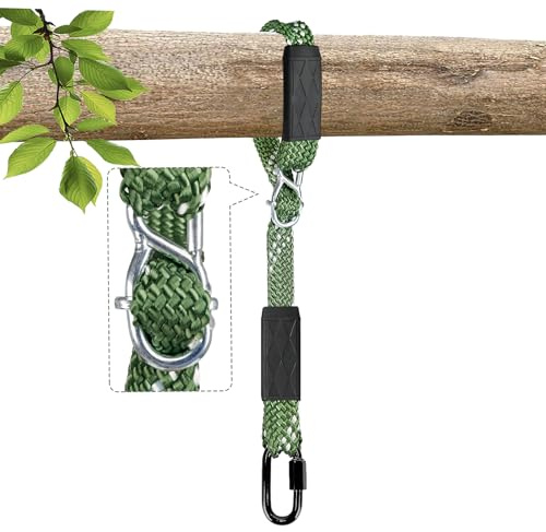 Yyiwhmy Schaukel Befestigung Balken, 152 cm Verstellbares Nylon-Schaukelseil mit Karabiner, 362 kg Tragkraft Hängematte Hängesessel Schaukel Aufhängung für Indoor Outdoor Spielplatz Yoga Sandsäcke