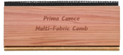 Prima Cumce Cashmere Comb – 100 x 44 x 10mm Multi-Fabric Shaver for Clothing – Durable Cedar Wood Comb with Metal Pick – Easy to Use and Portable Fiber Cloth Pilling Remover Ideal for Sweaters, Fuzz
