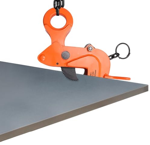Morsetto di sollevamento per piastre fino a 2T/4409.25lbs, morsetto orizzontale in acciaio per il trasporto di piastre in acciaio, lamiere, arancione