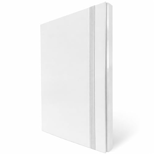 Cartellina Portadocumenti con Elastico Piatto 5 Pezzi Dorso 3cm Cartellina 3 Lembi Rigida con Elastico in Cartone Plastificato Lucido per Ufficio, Scuola o Studio Made in Italy Bianco