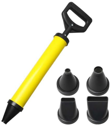 Cement Caulking Gun with 4 Nozzles, Mortar Press Mortar Syringe, Hand Mortar Pump Concrete Syringe with Accessories, DIY caulking Gun for Mortar/Cement