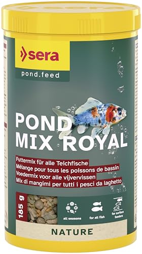 sera Pond Mix Royal Fischfutter 1.000 ml (185 g) | Fischfutter Teich für gemischten Besatz | Hochwertiges Goldfischfutter mit Flocken, Granulat & Gammarus | Vielfältiger Mix für jeden Bedarf
