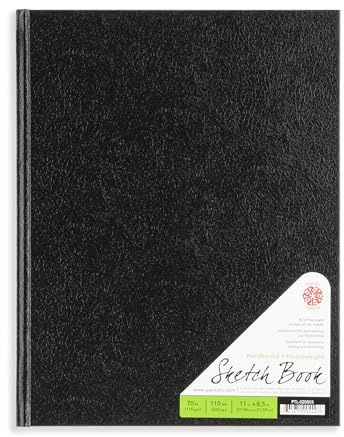 Pentalic - 11x 14 Hardbound Sketchbook, 110 Sheets, Black