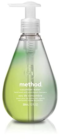 Method Naturally Derived Gel Hand Wash Pump, Cucumber, 12 Ounce