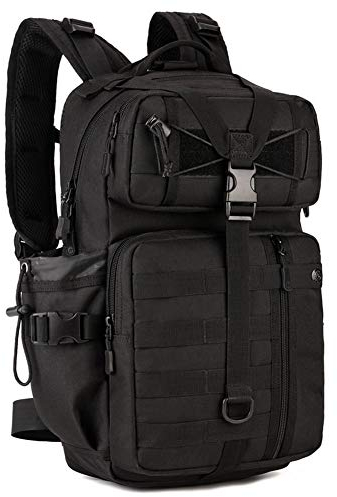 HUNTVP Zaino Militare 30L, Zaino Uomo Sportivo Tattico 30 Litri, Miltec per Viaggio Trekking Ciclismo All'aperto Campeggio Escursionismo Escursionismo,Typ-2 Nero