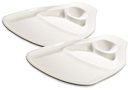 Villeroy & Boch BBQ Passion Piatti da Bistecca L, Set da 2, 30 x 29 cm, Porcellana Premium, Bianco