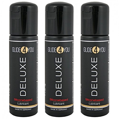 Glide4YOU Deluxe, ultimativer Genuss für unvergessliche Nächte, Gleitgel auf Silikonbasis,öl- und fettfrei sowie hautverträglich, kompatibel mit allen Kondomen, 3x100ml (300ml) - Made in Germany