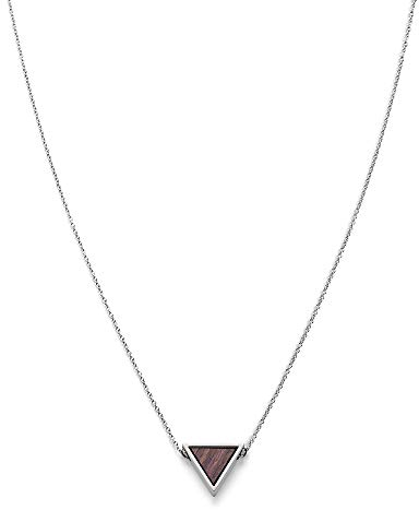 Kerbholz Holzschmuck Damen - Triangle Necklace – Silber Kette mit Dreieck Anhänger - Verstellbare Halskette Damen - Kettenlänge 38cm + 5cm