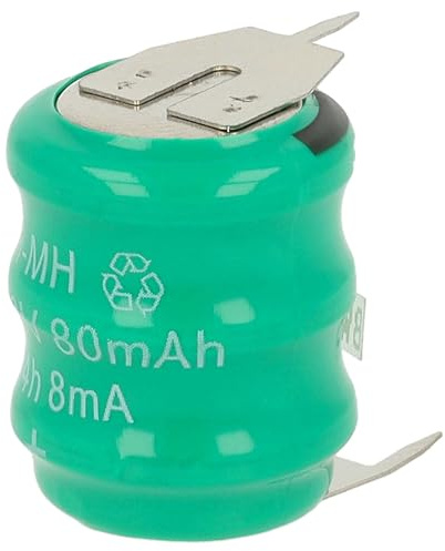 vhbw NiMH Ersatz Knopfzellen-Akku Typ V80H 3-Pins 80mAh 3,6V | kompatibel mit Modellbau-Akkus, Solar-Leuchten uvm.