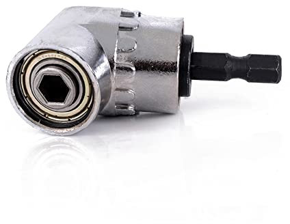 Taladro en ángulo recto y broca de extensión de ángulo flexible para taladro o destornillador, adaptador de enchufe de 0,63 cm