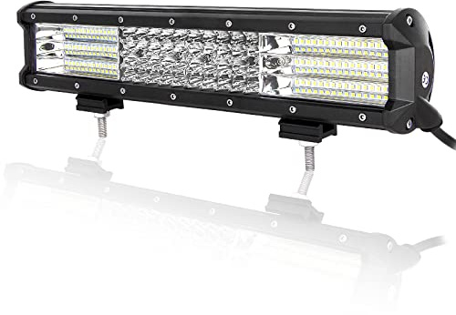 AUXTINGS 38cm 15-tums 390W 4 rader LED-ljusstång LED Arbetsljus Spot Flood Light för lastbilar Traktor 4X4 Båt Off Road Auto Dimdrivningslampa 12V 24V Vattentät