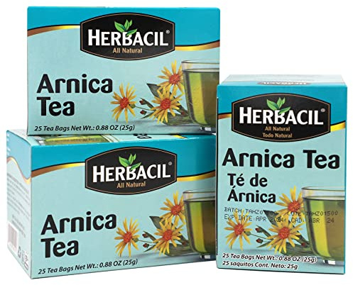 Herbacil Té de hierbas árnica, remedio natural sin cafeína, 25 bolsas de té por caja, paquete de 3 (75 en total), 0.8 onzas cada una