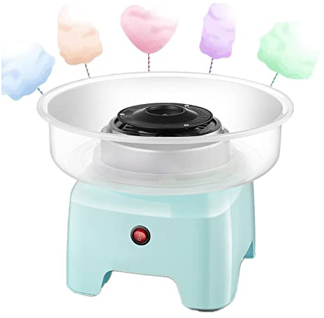 PanHuiWen Professional Electric Candy Floss Maker Cotton Sugar Machine Retro Cotton Candy Machine Sugar Automatic Electric DIY Cotton Candy Machine Mini Portable Sugar Floss Maker,blue