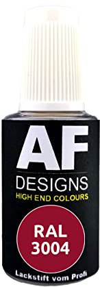 Alex Flittner Designs Lackstift RAL 3004 PURPURROT matt 20 ml | Hochwertiger Lackstift auf Acrylbasis - ideal geeignet für Hobby, Freizeit, Modellbau, Basteln und um Kunststoff - oder