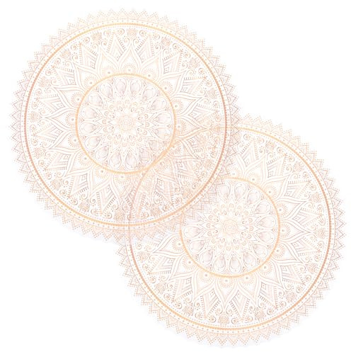FOMIYES 2 Stücke Goldene Blumen Wandtattoo Ethnische Mandala Wandaufkleber Dekorative Wand Graffiti Moderne Selbstklebende Wandkunst Aufkleber für Zuhause Wohnzimmer Stil 2