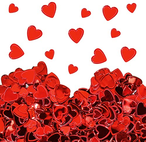Giftota - Konfetti Geburtstag Deko - Streudeko Geburtstag - Konfetti (Rotes Herz) - Jahrestag Partydekoration - Konfetti-Dekoration für Jubiläen, Geburtstage, Partys, Tischdeko