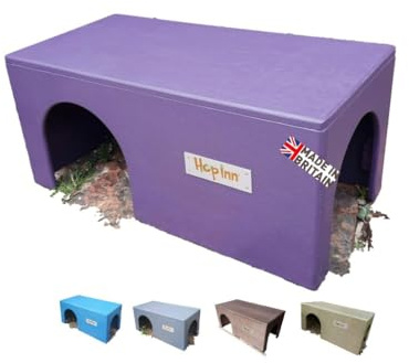 Hop Inn Guinea Pig House Hideaway Wooden (Czar Plum) - 40 cm L x 20 cm W x 18.5 cm H - Readymade - Won't tip over - All Weather Pet Friendly Exterior Treatment