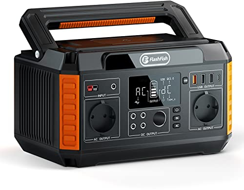 FF FlashFish P60 Generateur Electrique Portable 560W Surge 1100W,Station Electrique 520Wh,Haute Capacité Batterie Solaire 140400mAh, Alimentation de Secours pour Extérieur, Camping-cars,Domestique