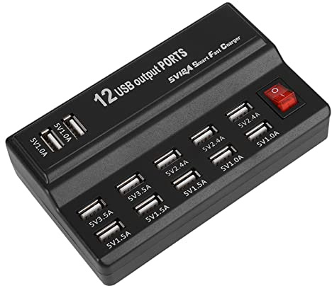 12 Ports USB Hub 5V 10A Adaptateur Secteur Station de Adaptateur Chargeur à Domicile Type UE Station de USB USB Multiple Rapide Le Chargeur 12 Ports Permet (Prise UE)