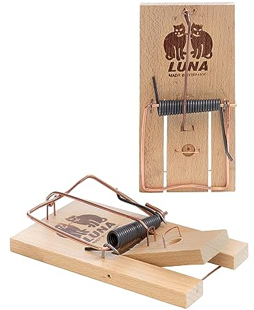 Neustanlo - Duo Pack Rattenfalle aus Holz - Schlagfalle, Schnappfalle, Hohe Schlagkraft - Leicht zu verwenden