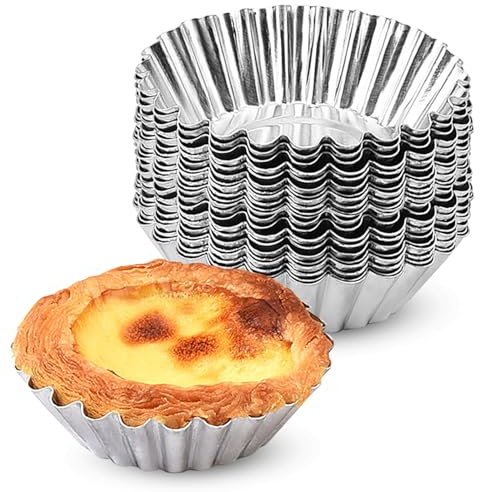 Fahibin 30pcs Cupcake Stampo Crostata Uova, Stampo per Crostate di Uova, Riutilizzabili Stampo Crostata, per Cupcake, Muffin, Pane, Tortine