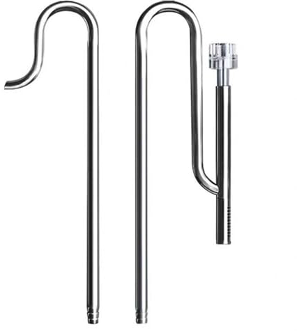 Yipoch Metall Lilien Rohr Edelstahl Aquarium Ölfilm Skimmer Rohr Aquarium Anlage Einlass Und Auslass Filter Rohr Mit 2 Acryl-Halterungen Aquarium