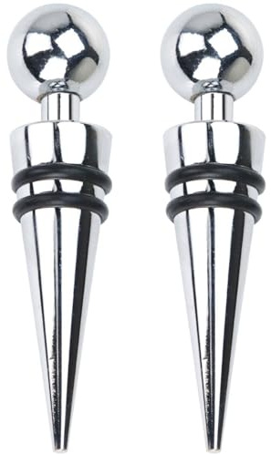 Excellent Houseware Mehrweg-Weinkorken, Metall, 2er-Set