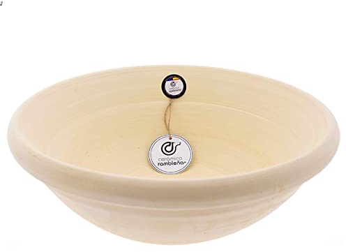 CERÁMICA RAMBLEÑA | Lebrillo tradicional | Lebrillo de barro grande | Ensaladeras originales | Ensaladeras grandes | Ensaladera Amazon | Lebrillo Arcilla Rambleña | 100% Hecho a mano | 29x29x12 cm