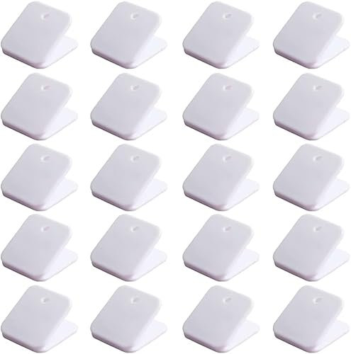 Lot de 20 pinces en plastique blanc pour sachets à frites, pinces à collation, pinces à photo, pinces à papier, pinces à charnière et anneaux