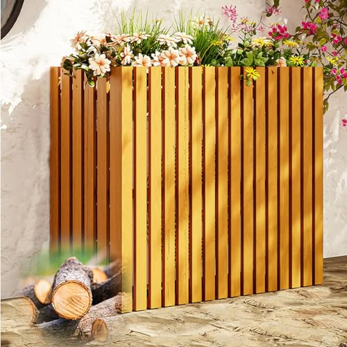 Housse De Climatiseur Clôture Portative, Couverture De Protection Anti-poussière Et Anti-Neige, Couvercle Extérieur De Climatiseur, Anti -Corrosion(Color:Yellow 4 Side,Size:105 * 45 * 100cm)