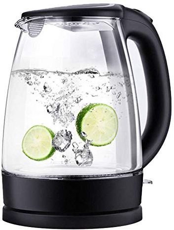 Hervidor eléctrico de vidrio, hervidor de agua con Control de temperatura de 1,7 L con luz Led Bue, hervidor de agua inalámbrico para mantener caliente, apagado automático Safehappy