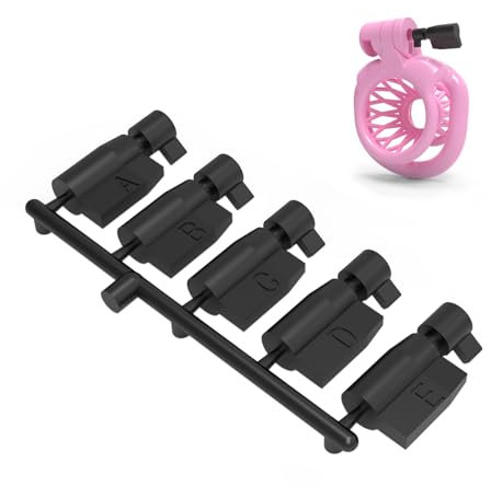 Crysore 5 serrures en plastique à usage unique, Chastity Cage Male Key Noir Cage de chasteté portable Invisible Lock Cylinder Accessoires de jouets sexuels pour les hommes