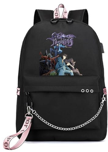 Sageam Anime Solo Leveling Merch Tagesrucksäcke Cosplay-Rucksäcke Laptop-Rucksäcke für Teenager Mädchen Jungen