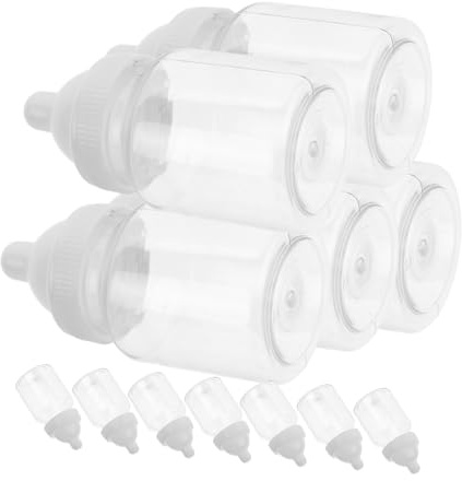 TOYANDONA Boîtes de 12 Pièces Boîte de Bonbons Pot de Bonbons pour Biberon Mini Bouteille de Lait Boîtes pour Biberon Jeu de Douche avec Biberon Mini Biberon Blanc Plastique