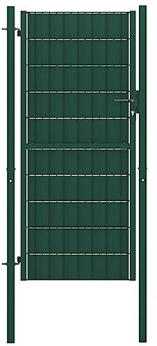 ShGaxin Staketdörr, yttre metalldörrar, trädgårdsdörr, trädgårdsstaket, trädgårdsdörr, PVC och grönt stål 100 x 164 cm